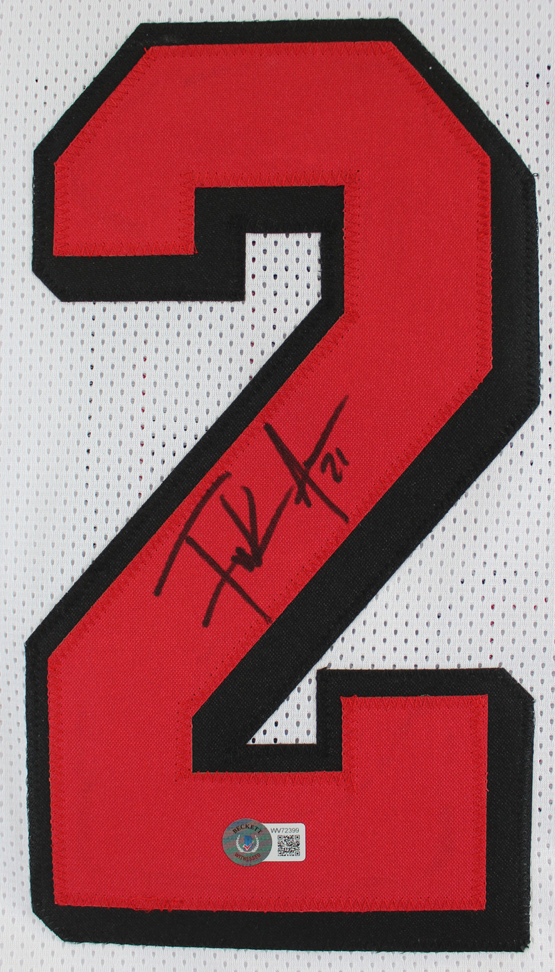 Frank Gore Authentic Signed White Pro Style Jersey w/ Dropshadow BAS Witnessed