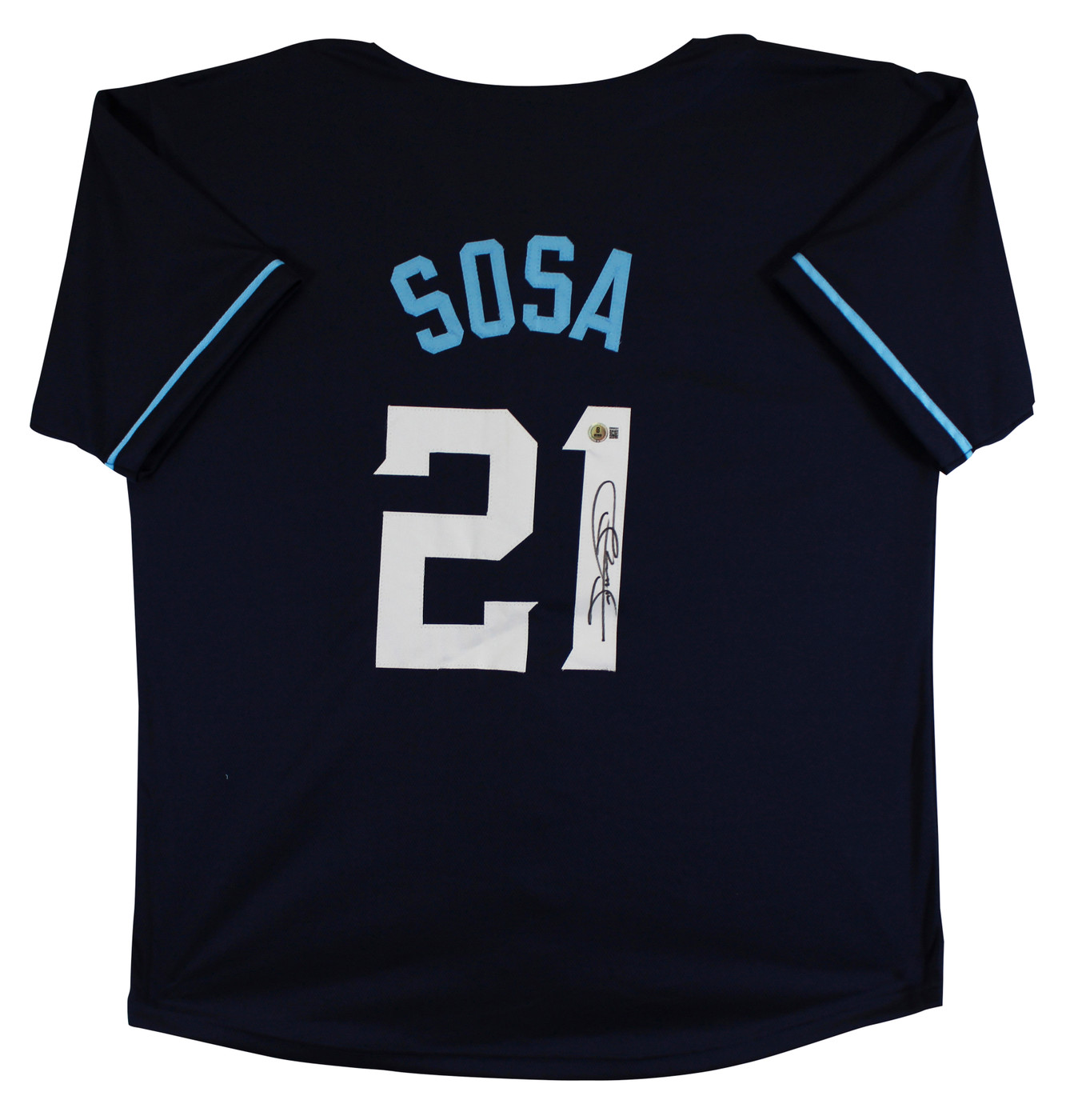 Sammy Sosa Authentic Signed Navy Pro Style Jersey Autographed BAS Witnessed