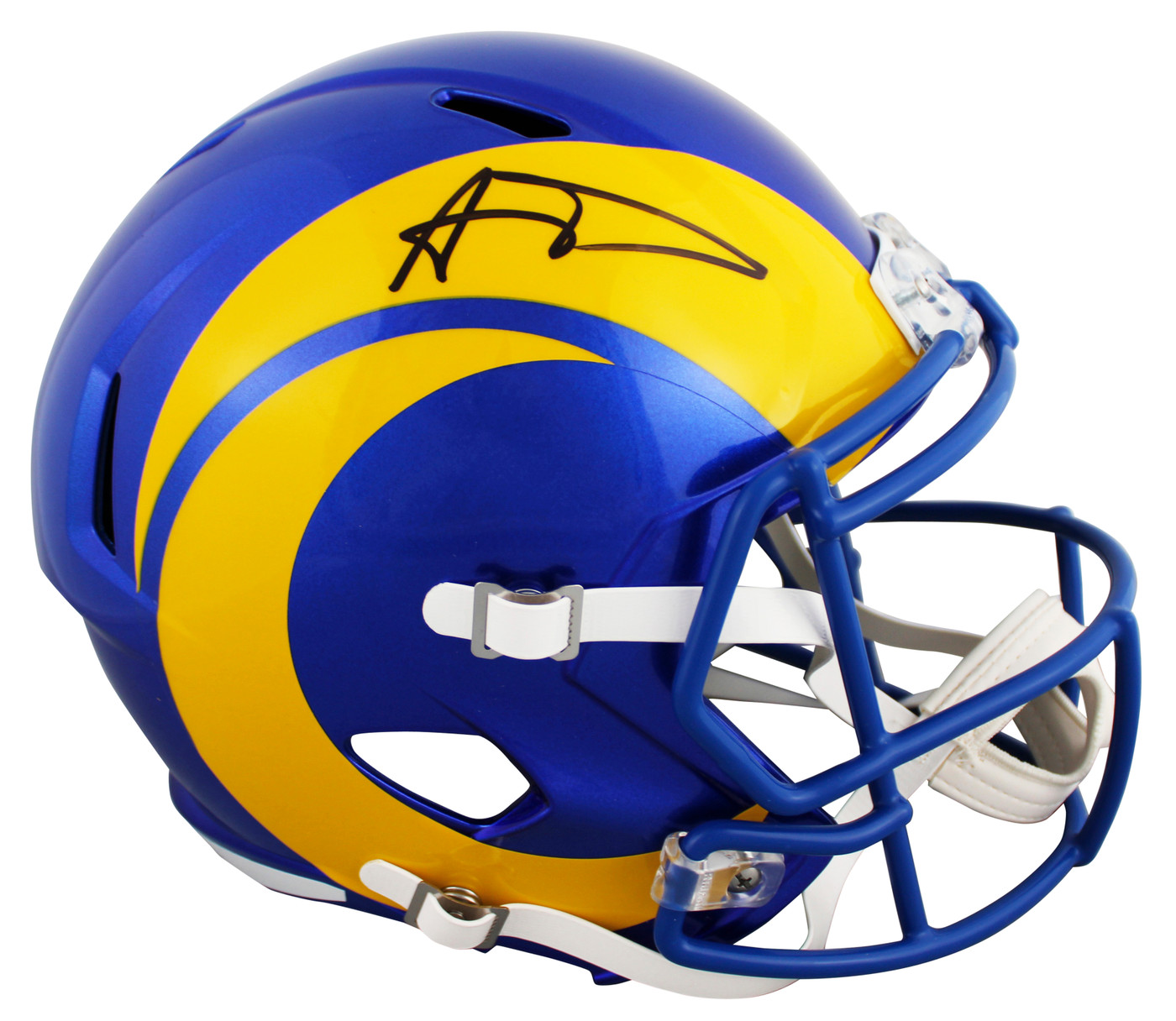 Rams Aaron Donald Authentic Signed Full Size Speed Rep Helmet Autographed BAS