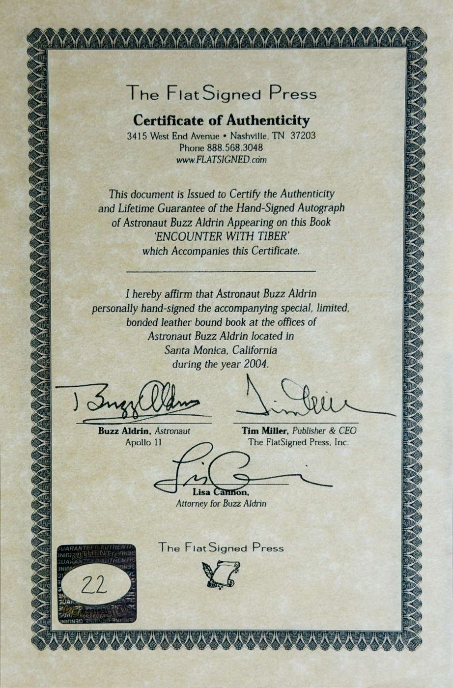 Buzz Aldrin & Arthur C. Clarke  "Encounter With Tiber" Leather bound Gold tipped pages