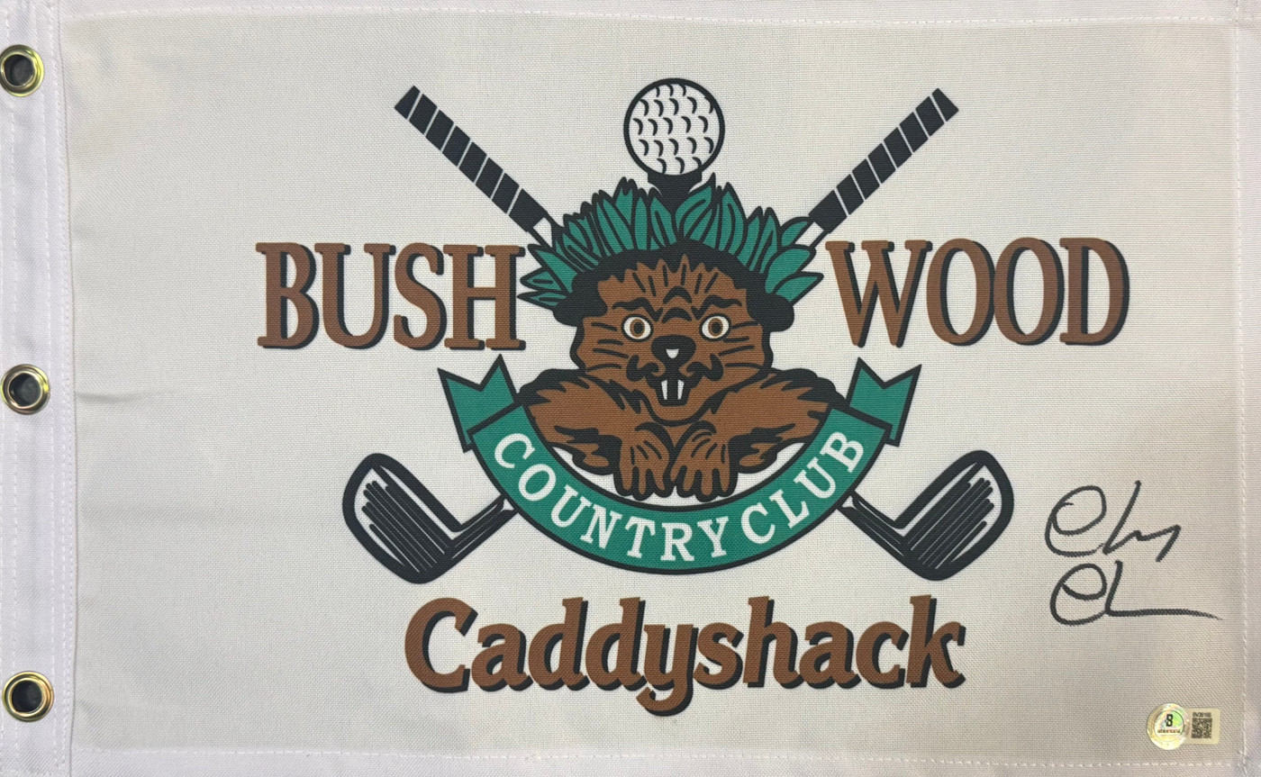 Chevy Chase Signed Caddyshack Golf Flag (Beckett)