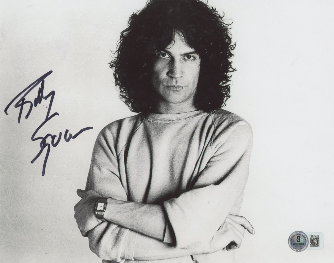 Billy Squier Musician Authentic Signed 8x10 Black & White Horizontal Photo BAS 1