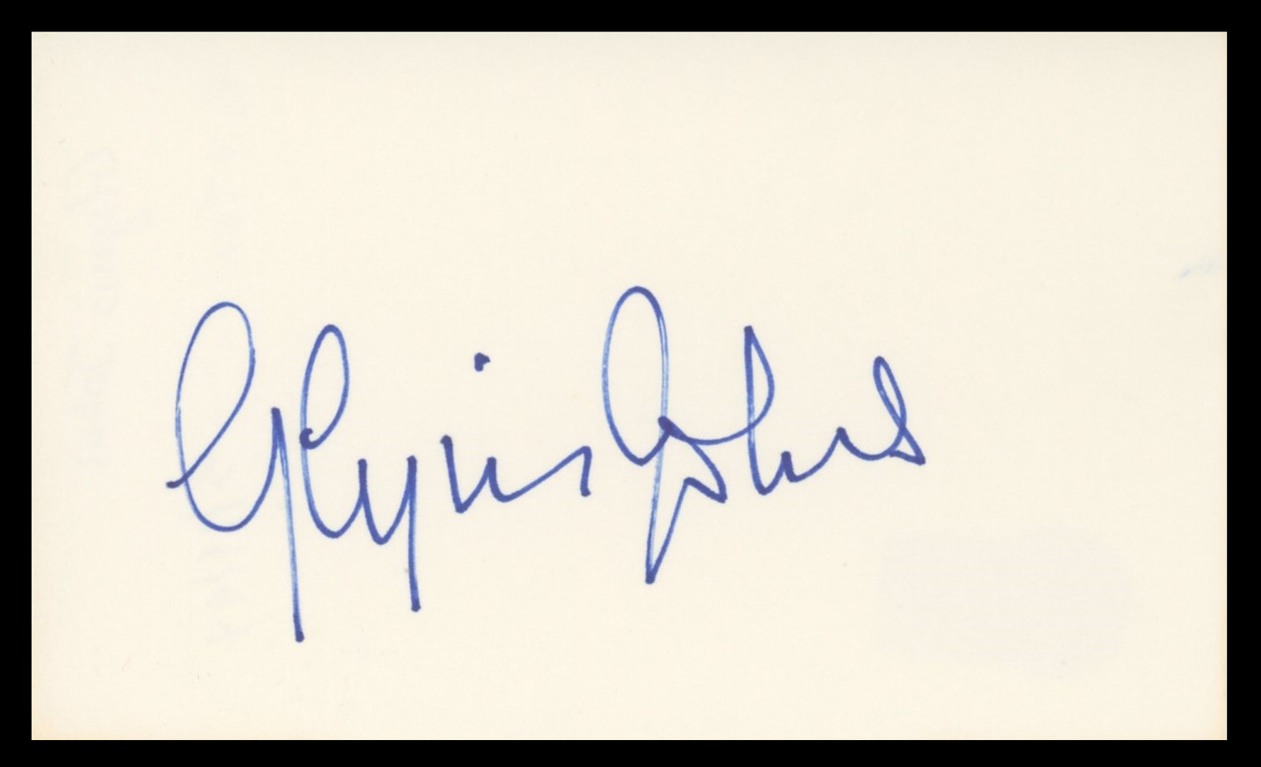 Glynis Johns Mary Poppins Authentic Signed 3x5 Index Card BAS #BV59132