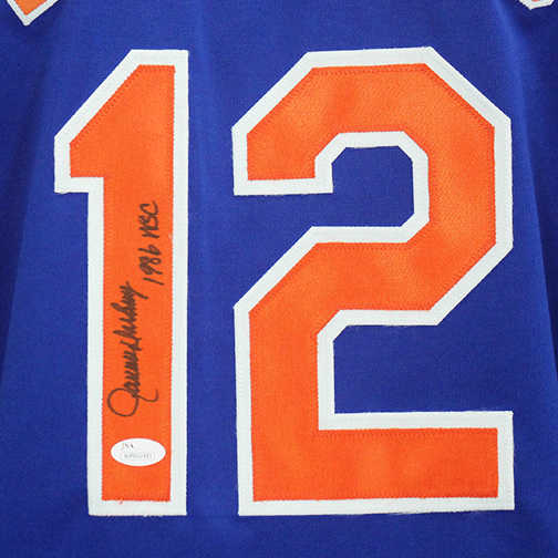 Ron Darling Autographed 1986 WSC Pro Style Baseball Jersey Blue (JSA)