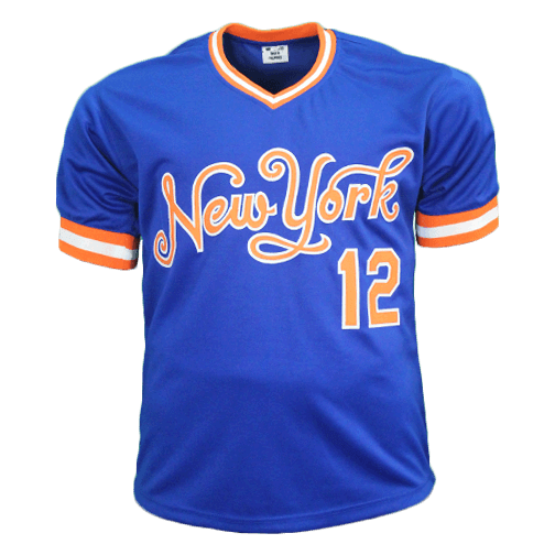Ron Darling Autographed 1986 WSC Pro Style Baseball Jersey Blue (JSA)