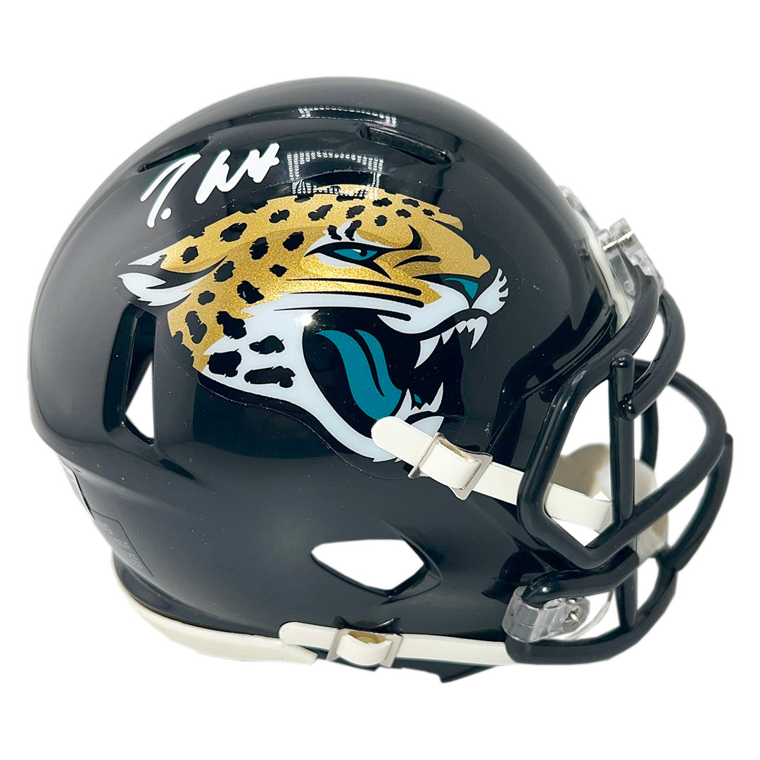 Travis Hunter Signed Jacksonville Jaguars Speed Mini Football Helmet (Beckett)