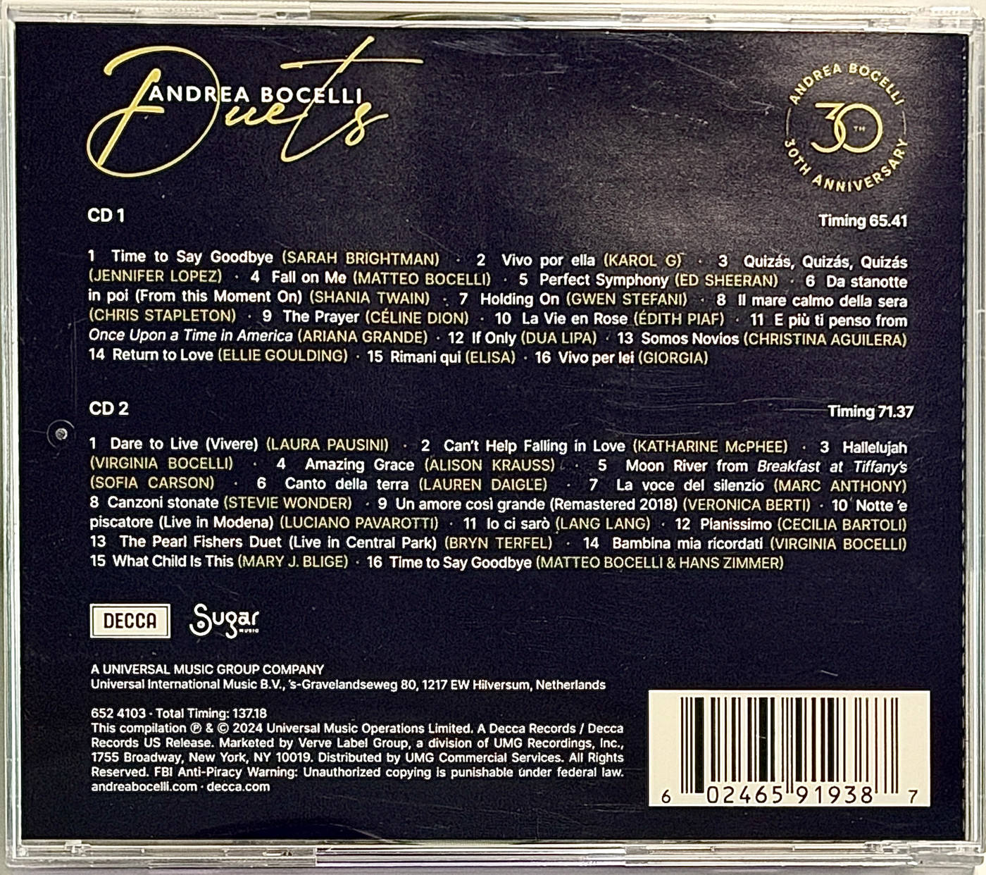 Andrea Bocelli "Duets 30th Anniversary"