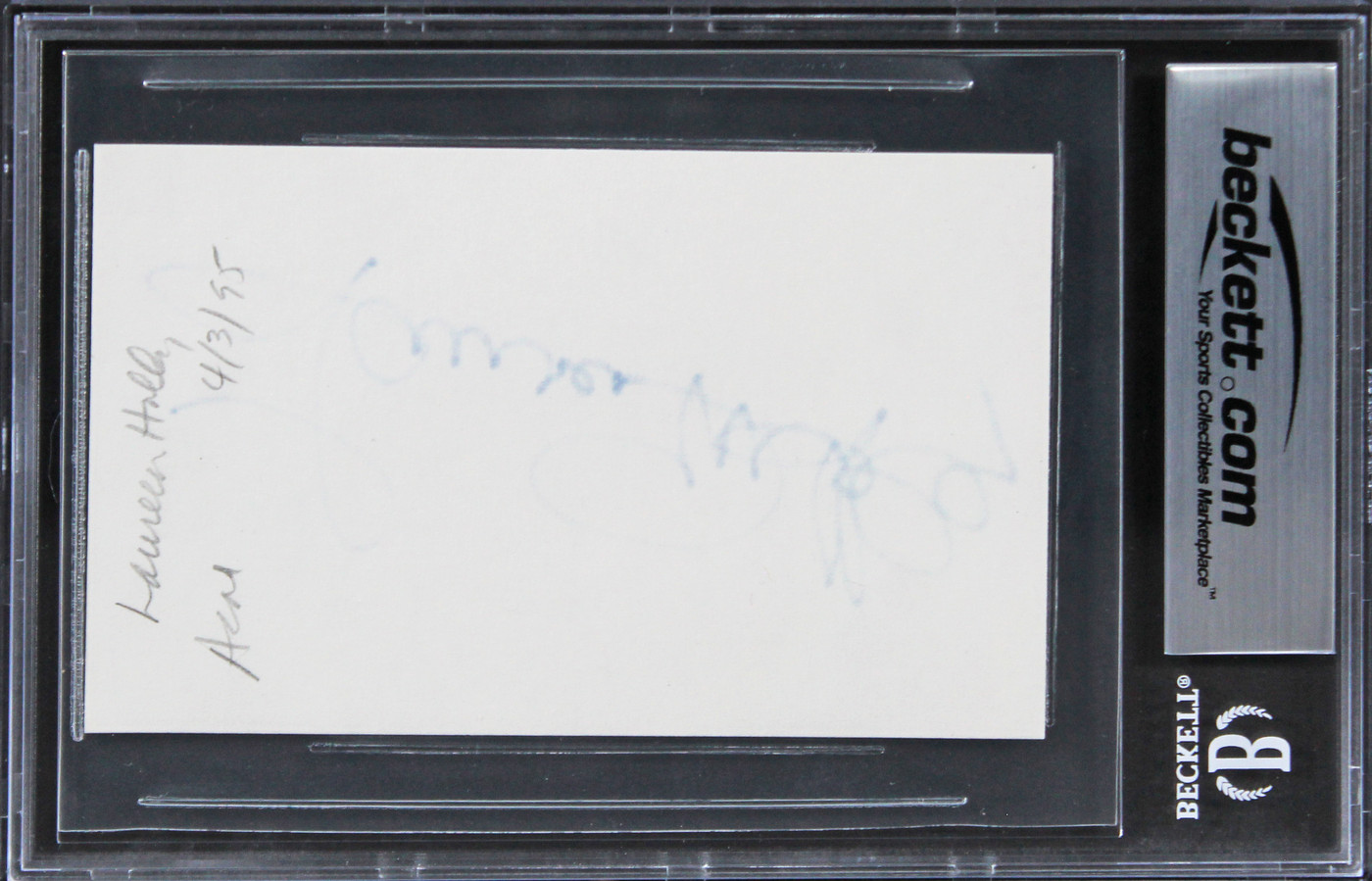 Lauren Holly Dumb and Dumber Authentic Signed 3x5 Index Card BAS Slabbed 1