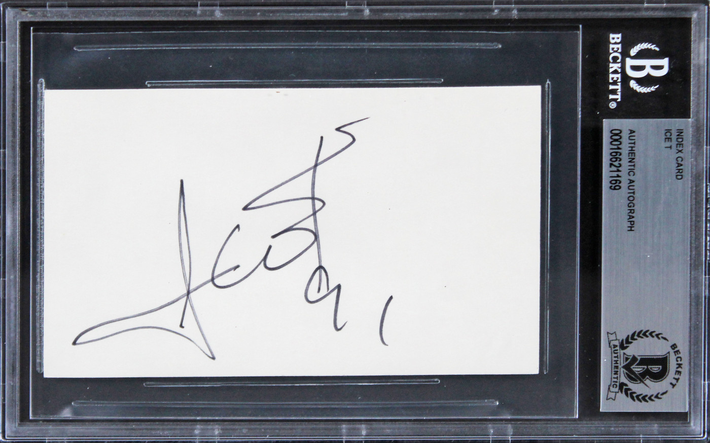 Ice-T Law & Order SVU "91" Authentic Signed 3x5 Index Card BAS Slabbed