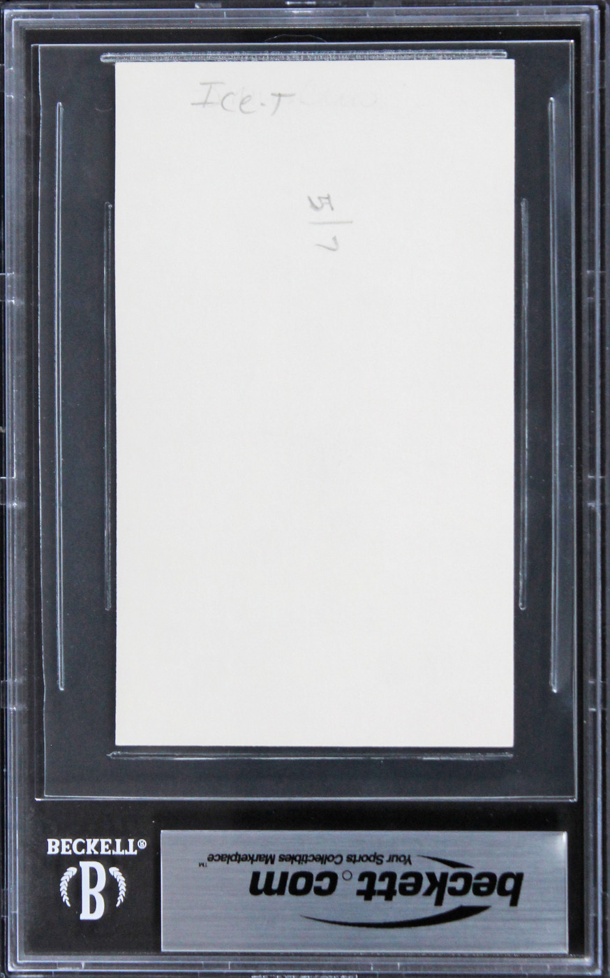 Ice-T Law & Order SVU "91" Authentic Signed 3x5 Index Card BAS Slabbed