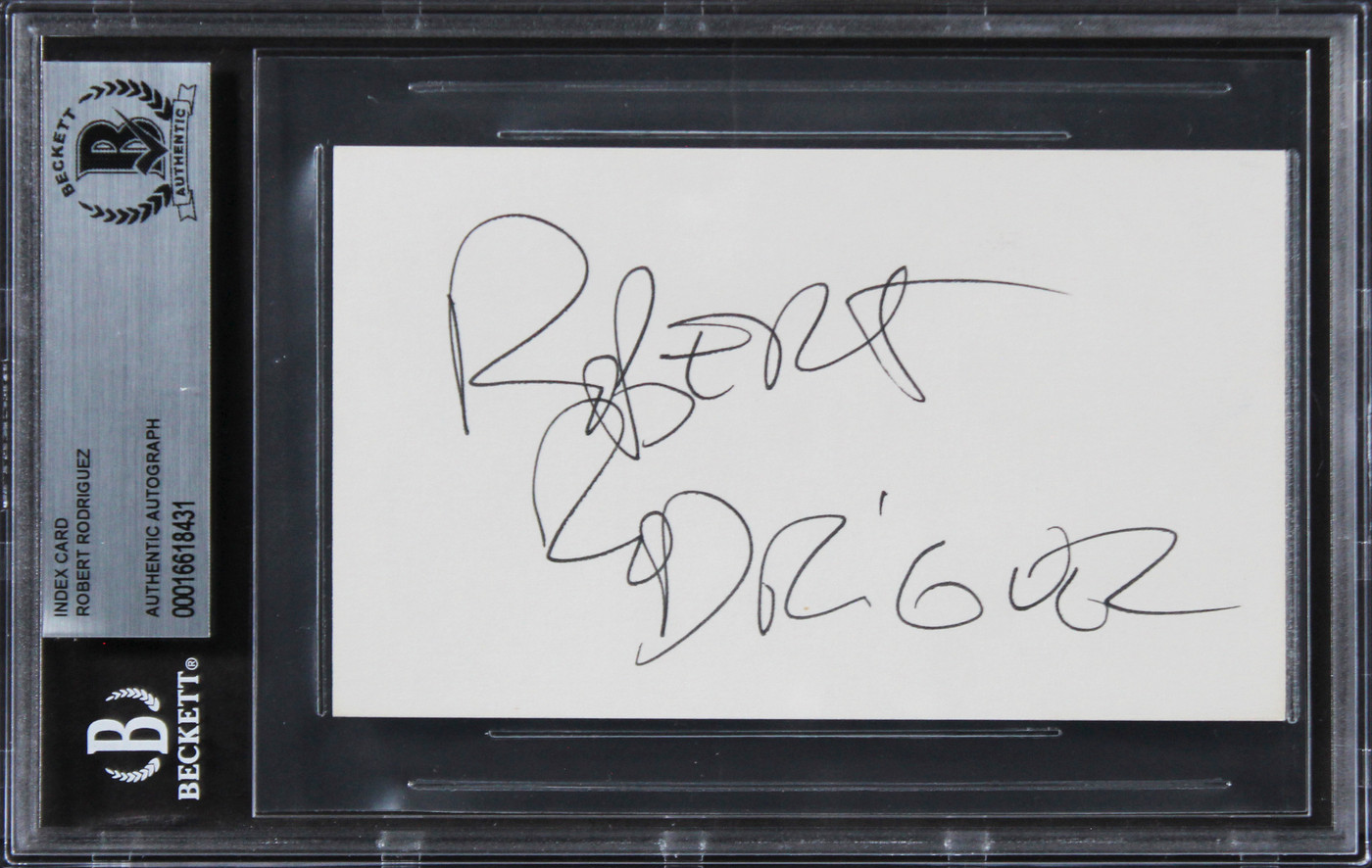Robert Rodriguez El Mariachi Authentic Signed 3x5 Index Card BAS Slabbed 1