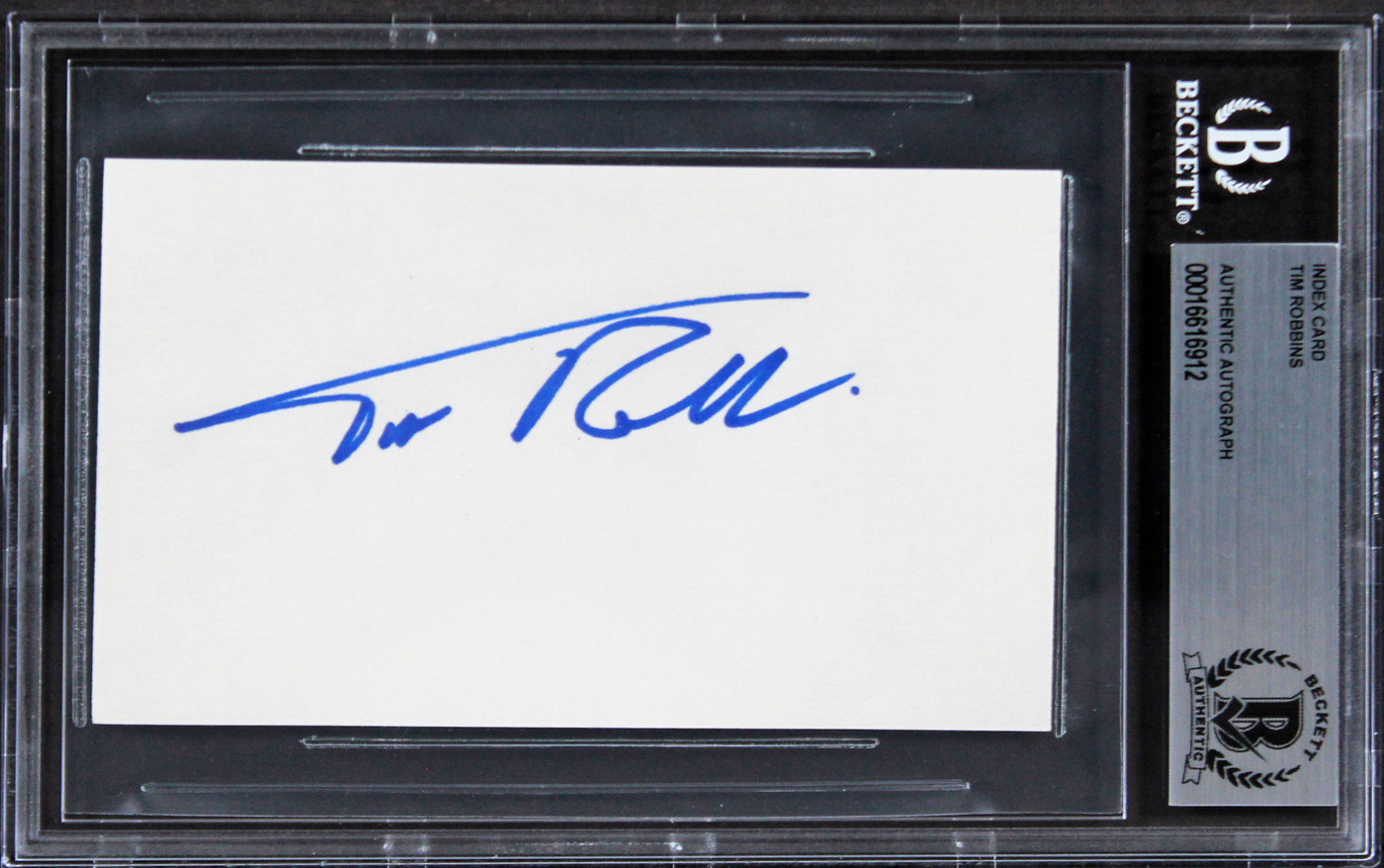 Tim Robbins Mystic River Authentic Signed 3x5 Index Card BAS Slabbed 2