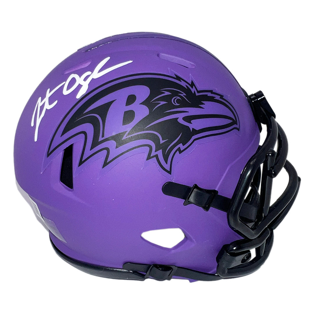 Jonathan Ogden Signed Baltimore Ravens Rave Mini Football Helmet (Beckett)