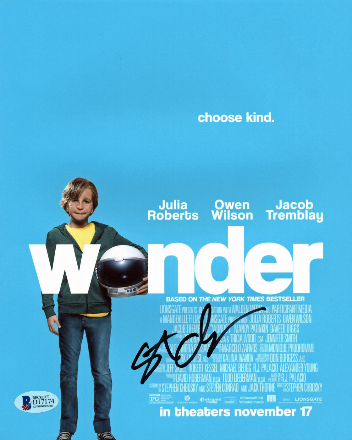 Stephen Chbosky Wonder Authentic Signed 8x10 Photo Autographed BAS #D17174