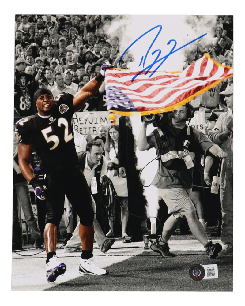 Ravens Ray Lewis Authentic Signed 8x10 Photo Autographed BAS Witnessed Version 1