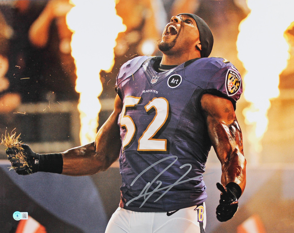 Ravens Ray Lewis Authentic Signed 16x20 Photo BAS Witnessed 5