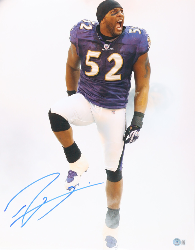Ravens Ray Lewis Authentic Signed 16x20 Photo BAS Witnessed 3
