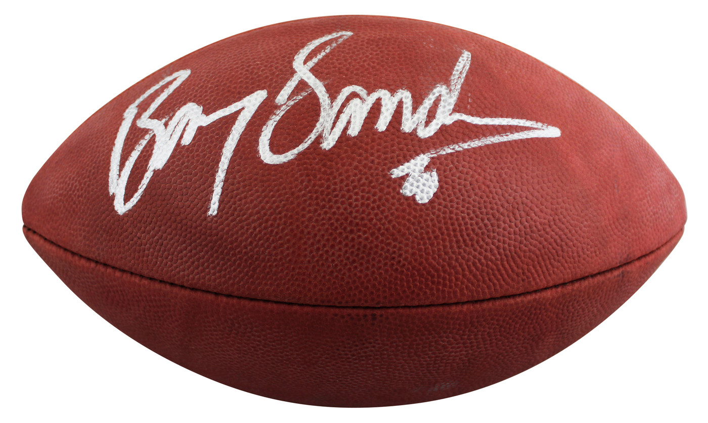 Lions Barry Sanders Authentic Signed Wilson Official Nfl Football BAS #BV70235