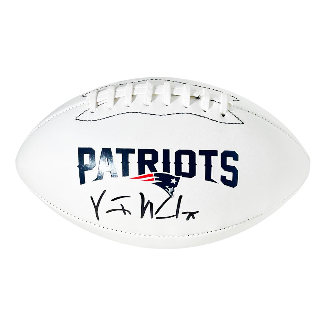 Vince Wilfork Signed New England Patriots Official NFL Team Logo Football (Beckett)