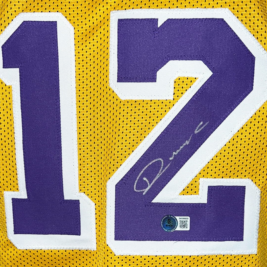 Vlade Divac Signed Los Angeles Yellow Basketball Jersey (Beckett) -