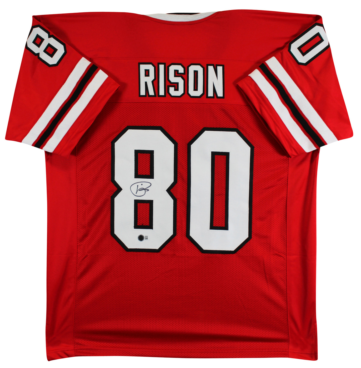 Andre Rison Authentic Signed Red Pro Style Jersey Autographed BAS Witnessed