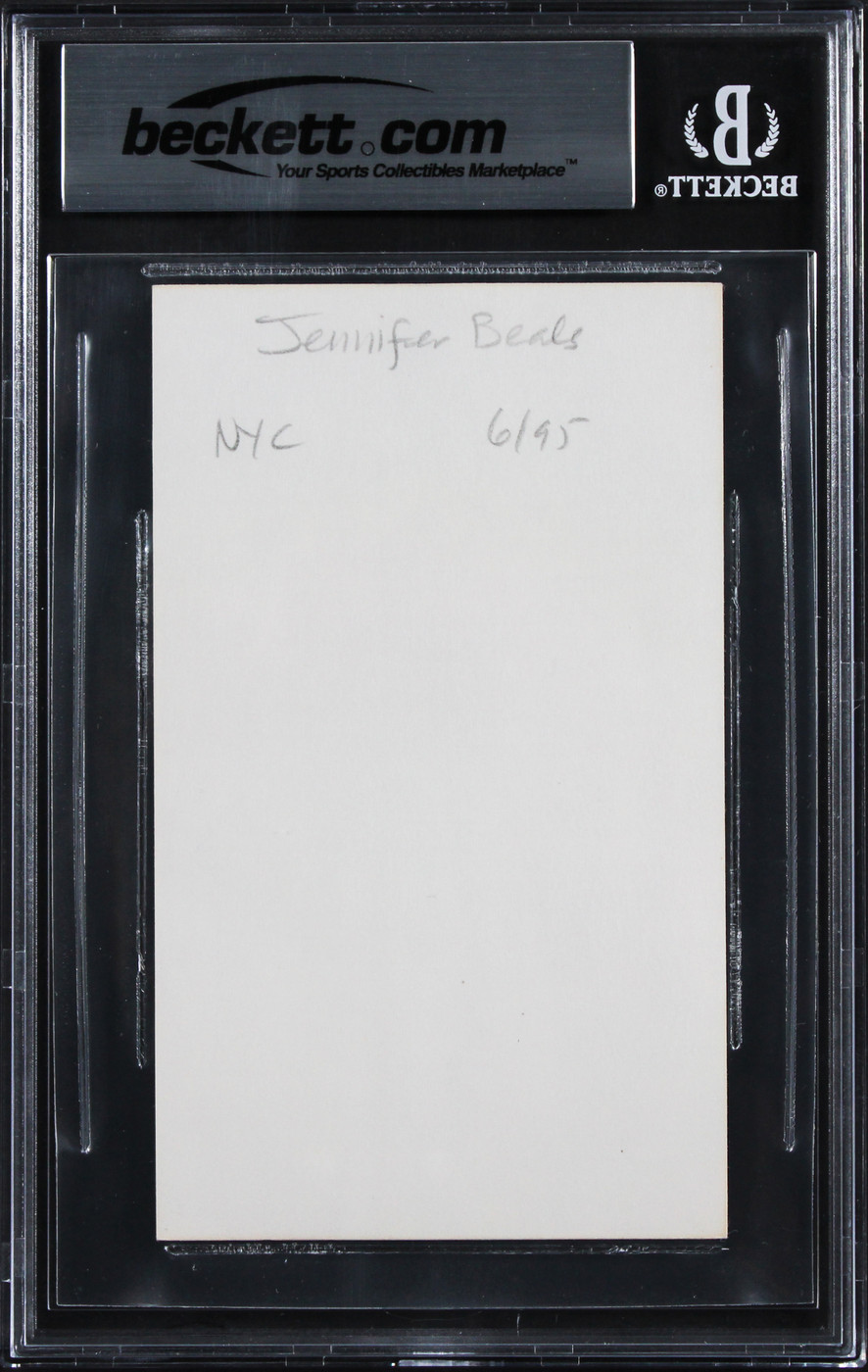 Jennifer Beals Flashdance Authentic Signed 3x5 Index Card Auto 10! BAS Slabbed