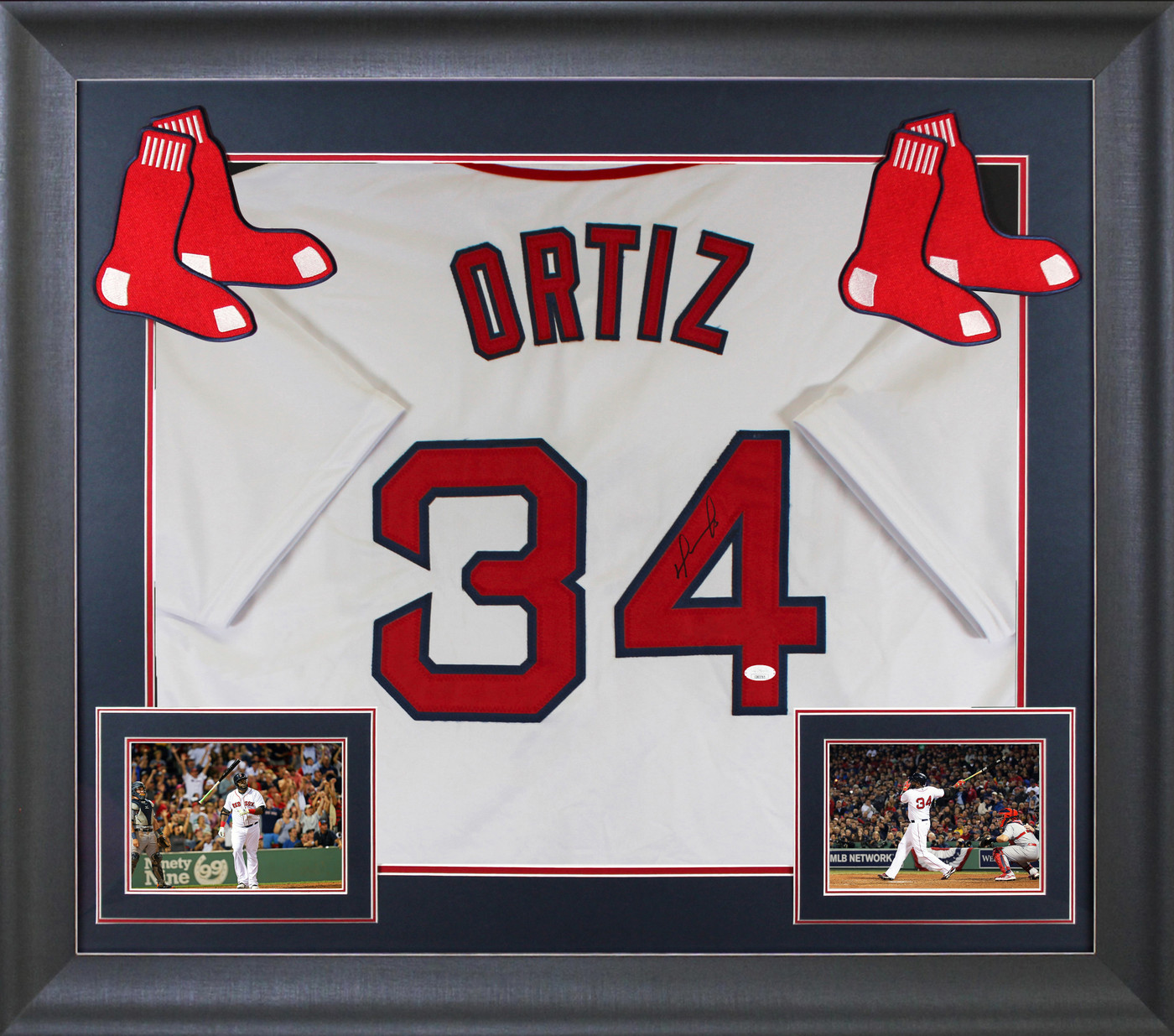 David Ortiz Authentic Signed White Pro Style Framed Jersey Autographed JSA