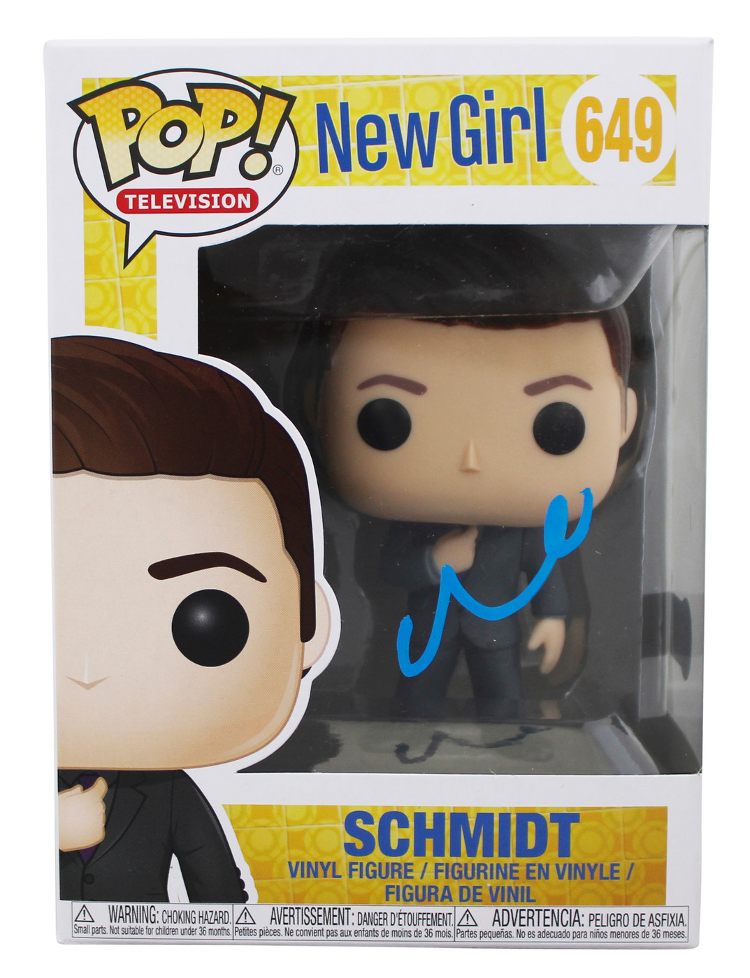 Max Greenfield New Girl Signed Schmidt #649 Funko Pop Vinyl Figure BAS #BQ56219