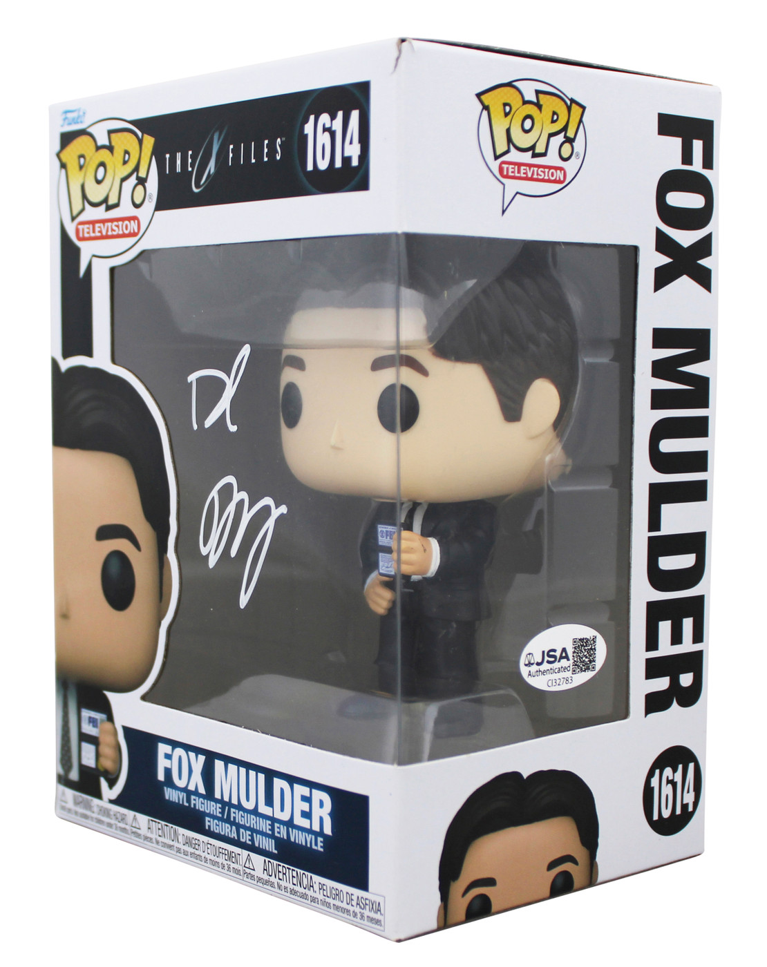 David Duchovny The X-Files Signed Fox Mulder #1614 Funko Pop Figure JSA #CI32783