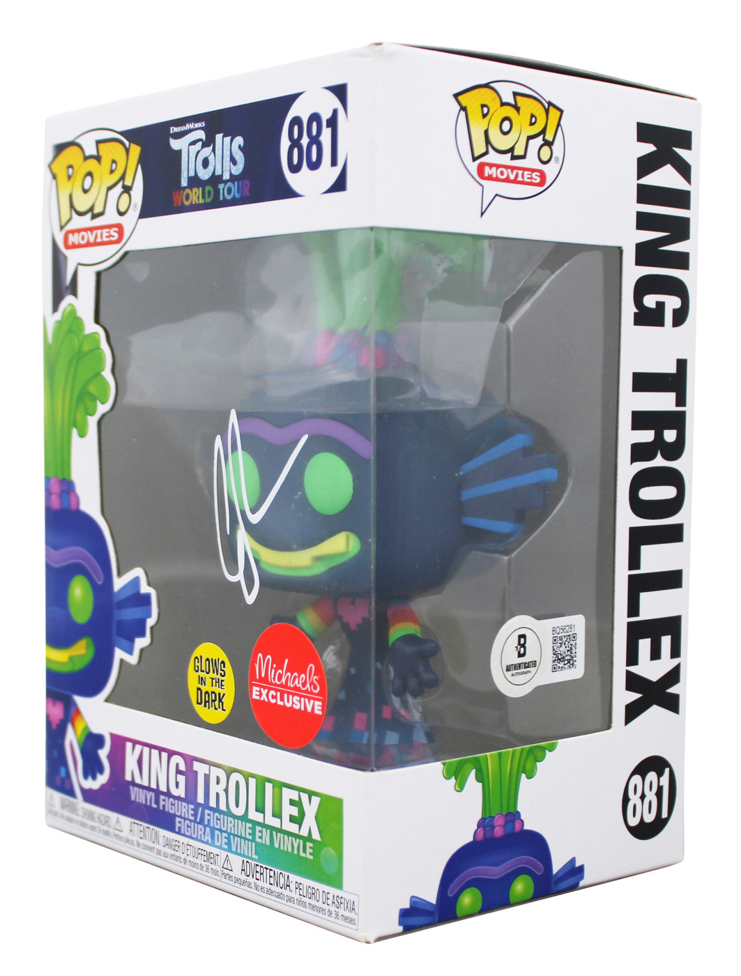 Anthony Ramos Trolls Signed King Trollex #881 Funko Pop Figure BAS #BQ56281