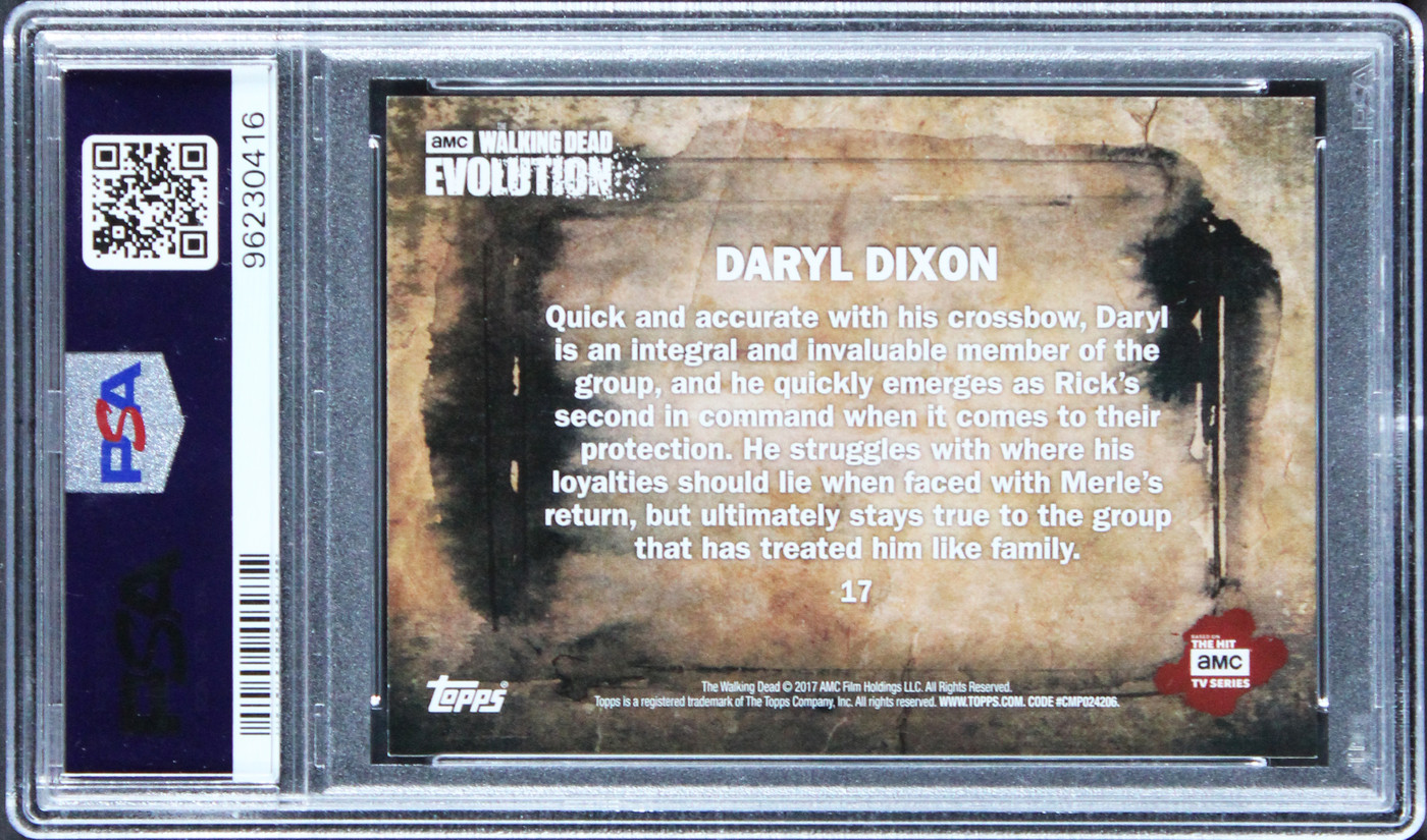 Norman Reedus Signed 2017 Topps The Walking Dead #17 Card PSA/DNA Slabbed