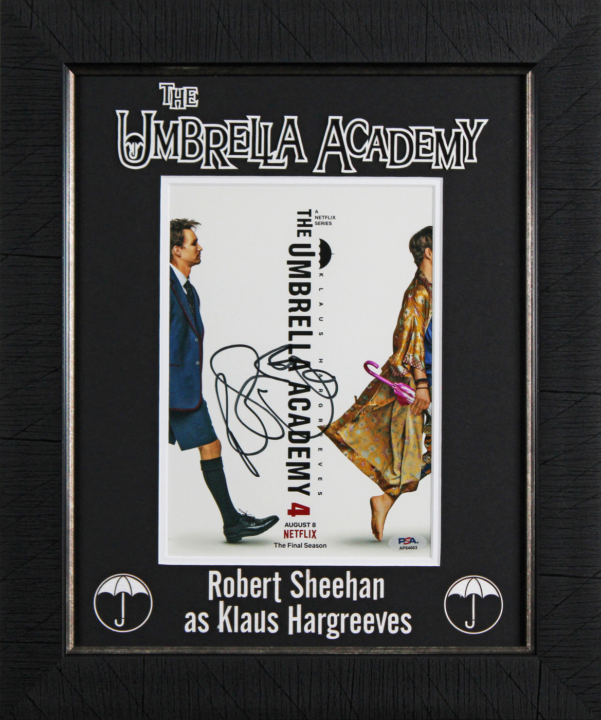 Robert Sheehan The Umbrella Academy Signed 8x10 Framed Photo PSA/DNA #AP84663