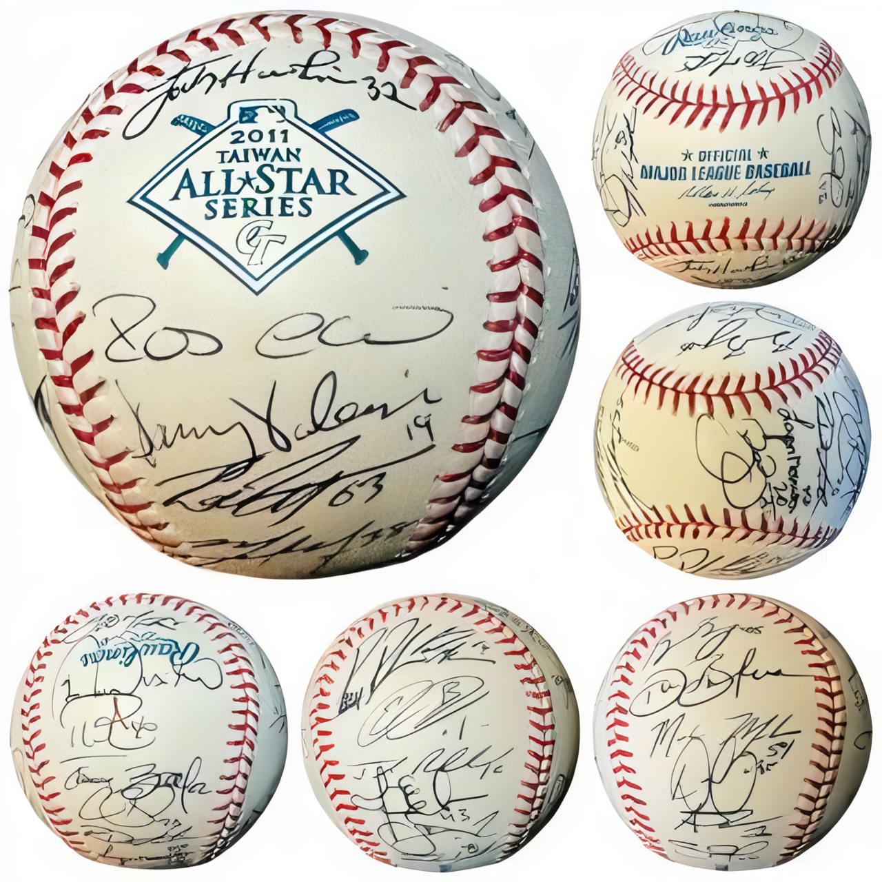 2011 Mlb All Star Taiwan Series Team Signed Oml Rawlings Baseball 26 Sigs  Beckett (Bocky/Cano/Sanderson/Guthrie)