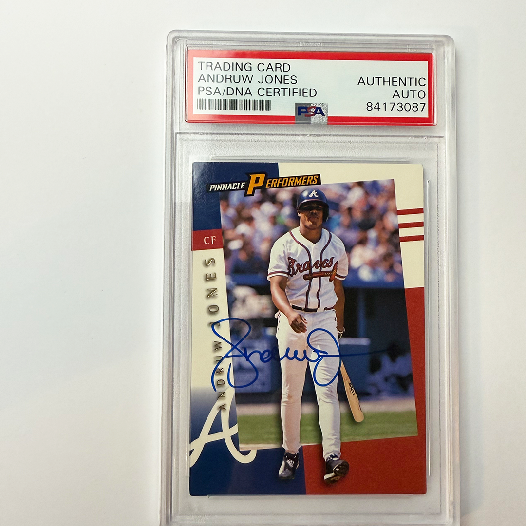 Andruw Jones Signed 1998 Pinnacle Performers #13 PSA Auto Authentic
