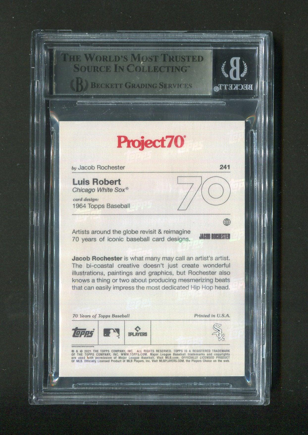 2021 Topps Project70 Luis Robert #241 BGS Signed Rookie Baseball Card
