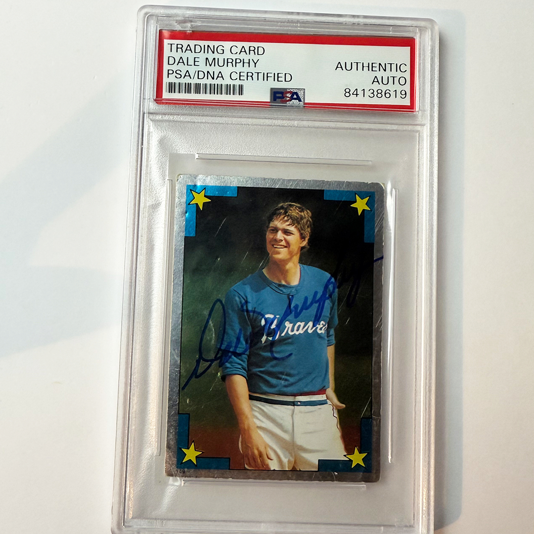 Dale Murphy Signed 1986 Topps Spring Fever Baseball #149 PSA Auto Authentic