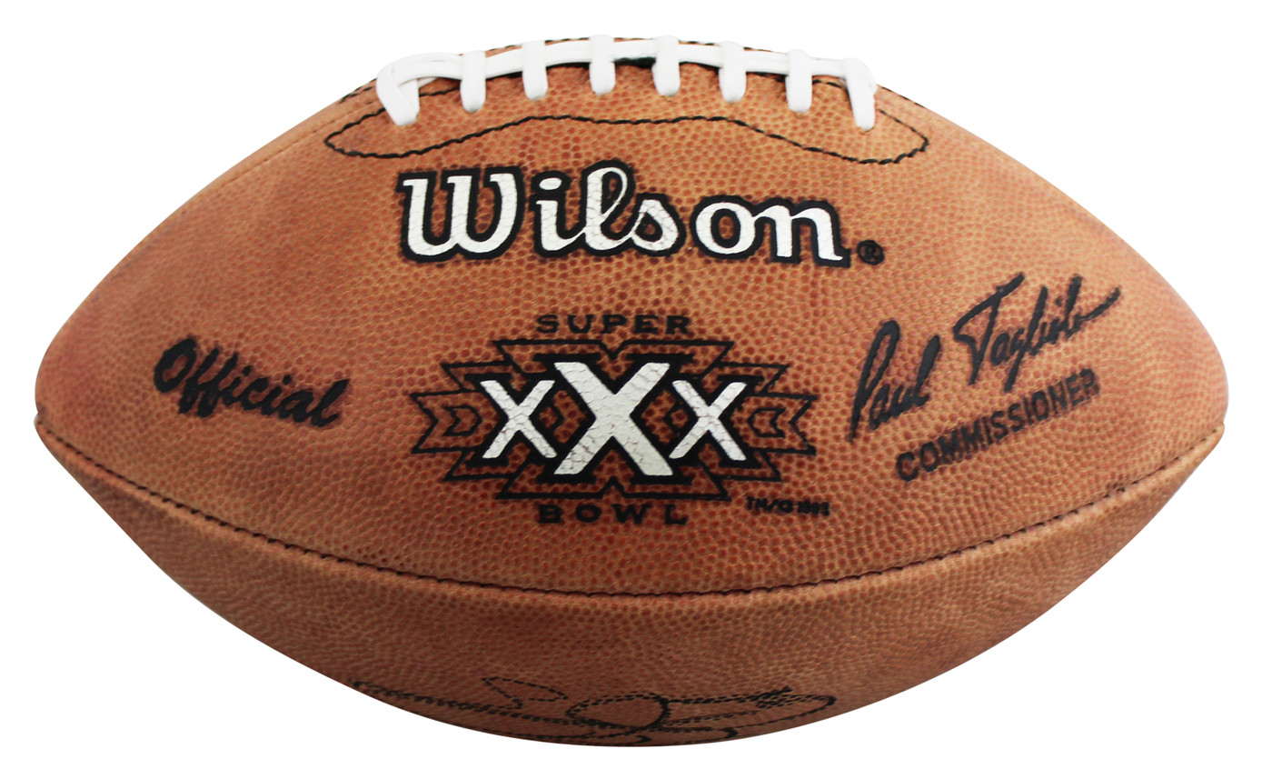 Cowboys Emmitt Smith Signed Wilson Super Bowl XXX Logo Football BAS W #3W321454