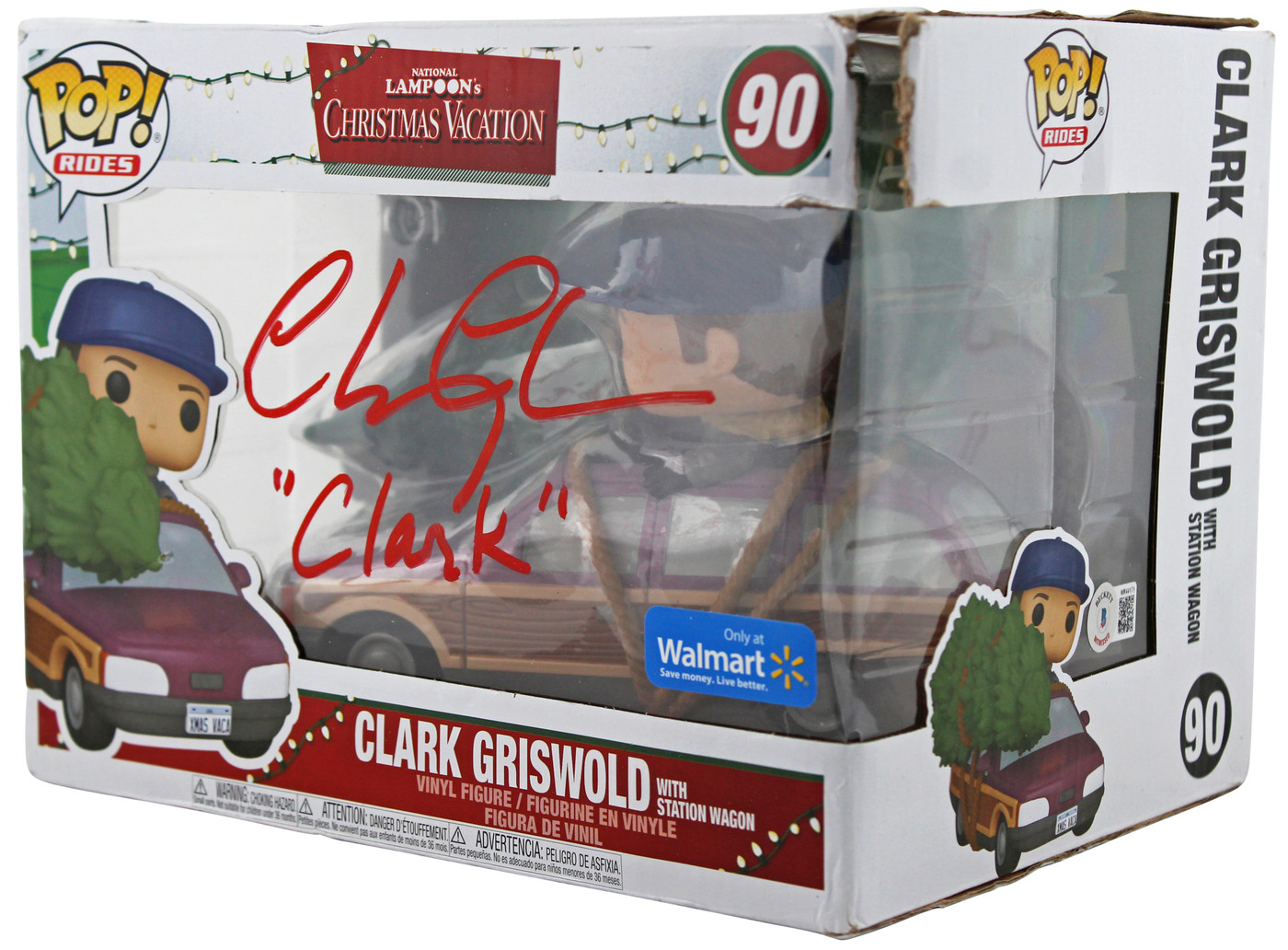 Chevy Chase Christmas Vacation "Clark" Signed #90 Funko Pop Vinyl Figure BAS 1