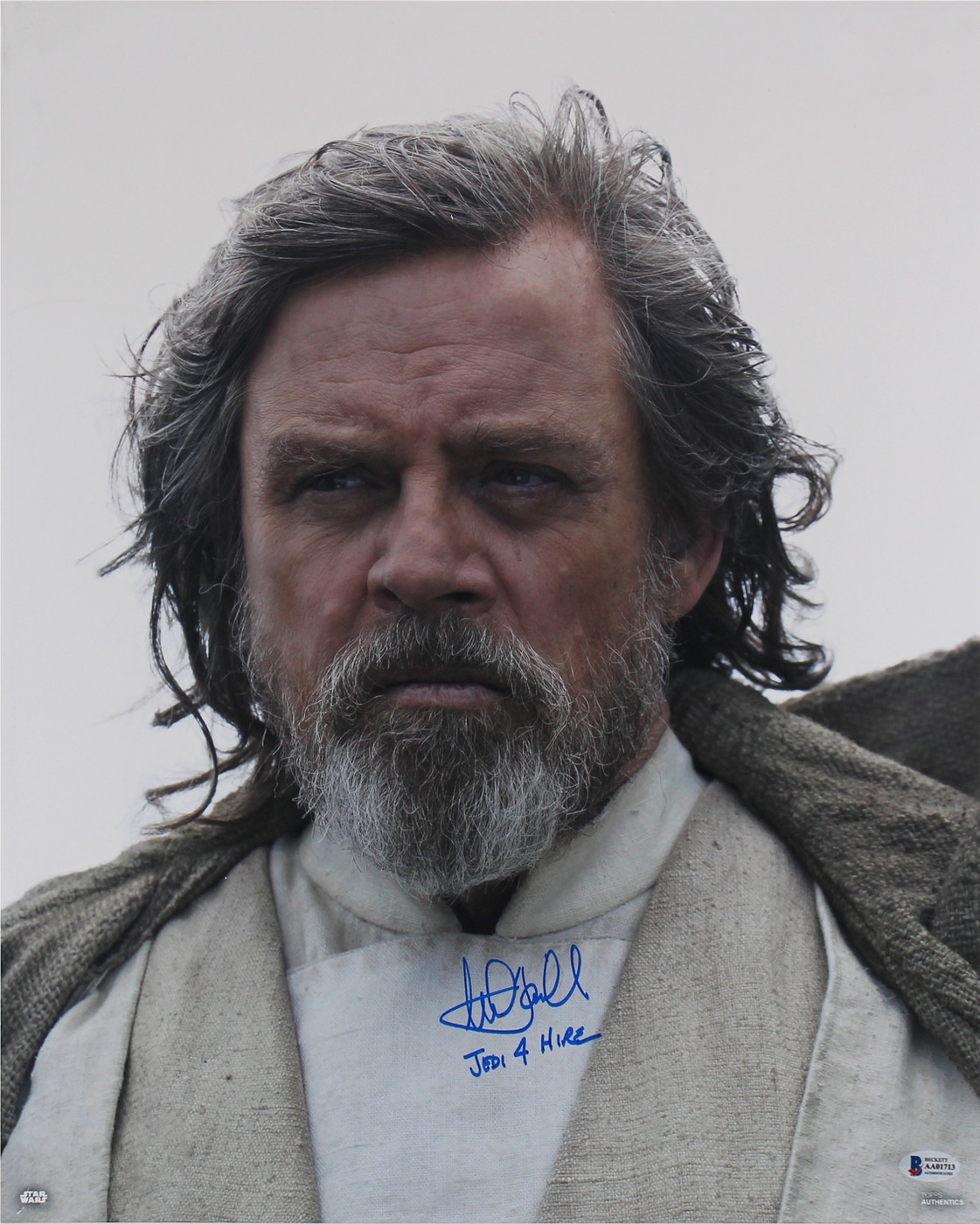 Mark Hamill Star Wars The Force Awakens "Jedi 4 Hire" Signed 16x20 Photo BAS