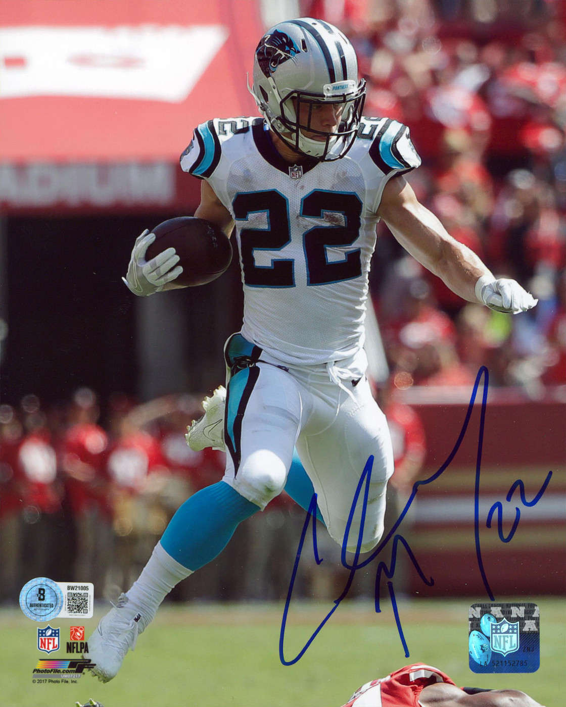 Panthers Christian McCaffrey Authentic Signed 8x10 Vertical Photo BAS #BW21005