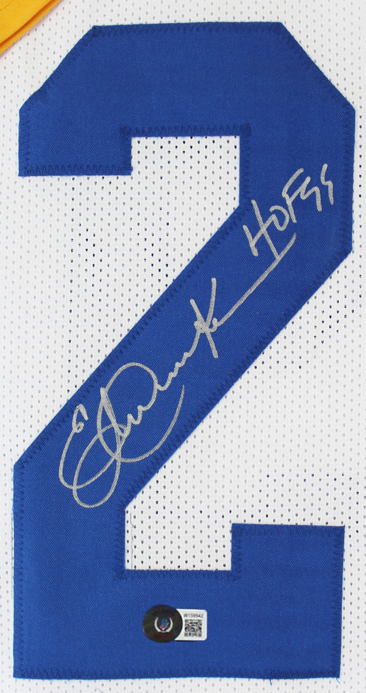 Eric Dickerson "HOF 99" Signed White Pro Style Framed Jersey BAS Witnessed