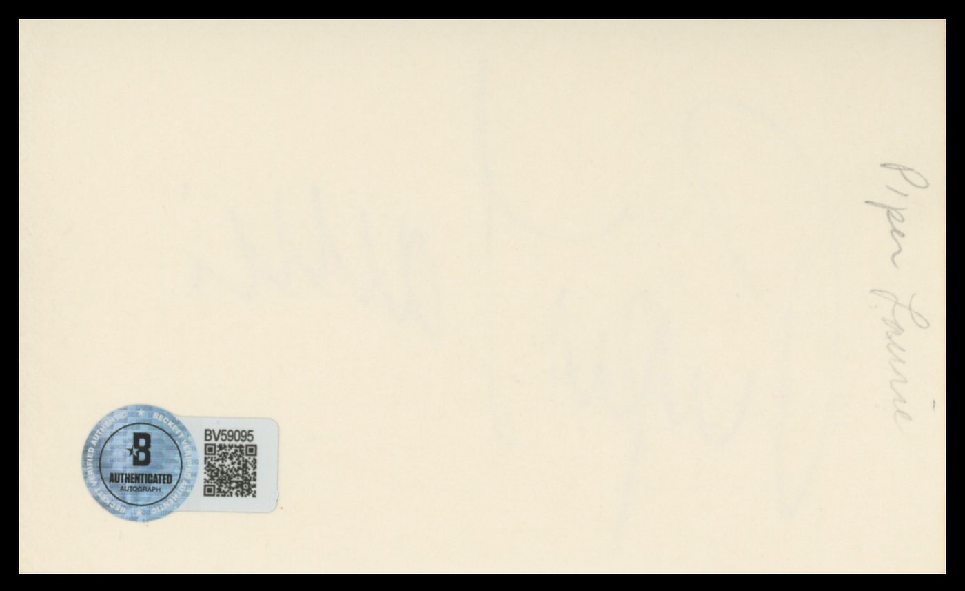 Piper Laurie The Hustler Authentic Signed 3x5 Index Card BAS #BV59095