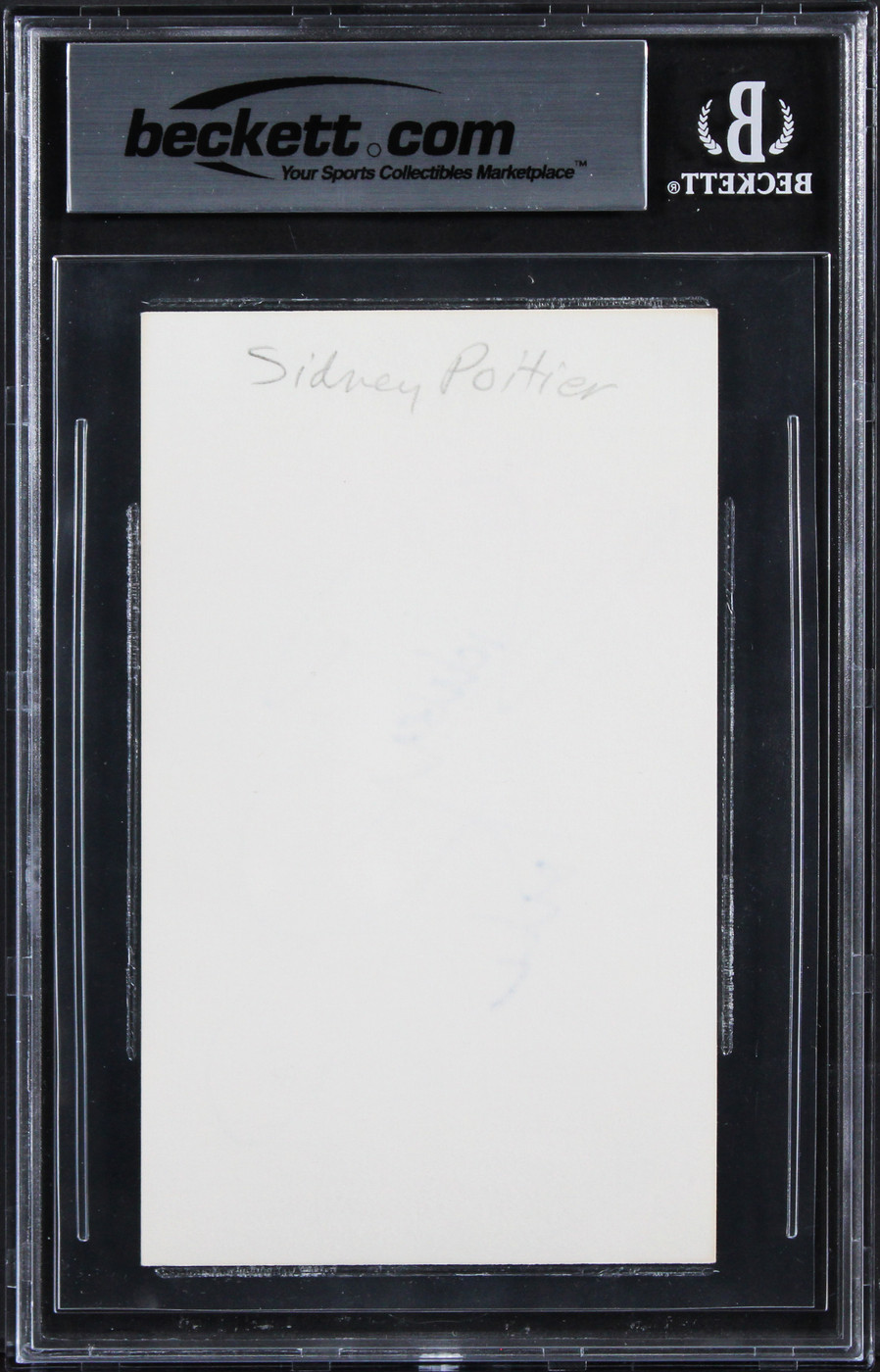 Sidney Poitier In The Heat of the Night Signed 3x5 Index Card BAS Slabbed 2