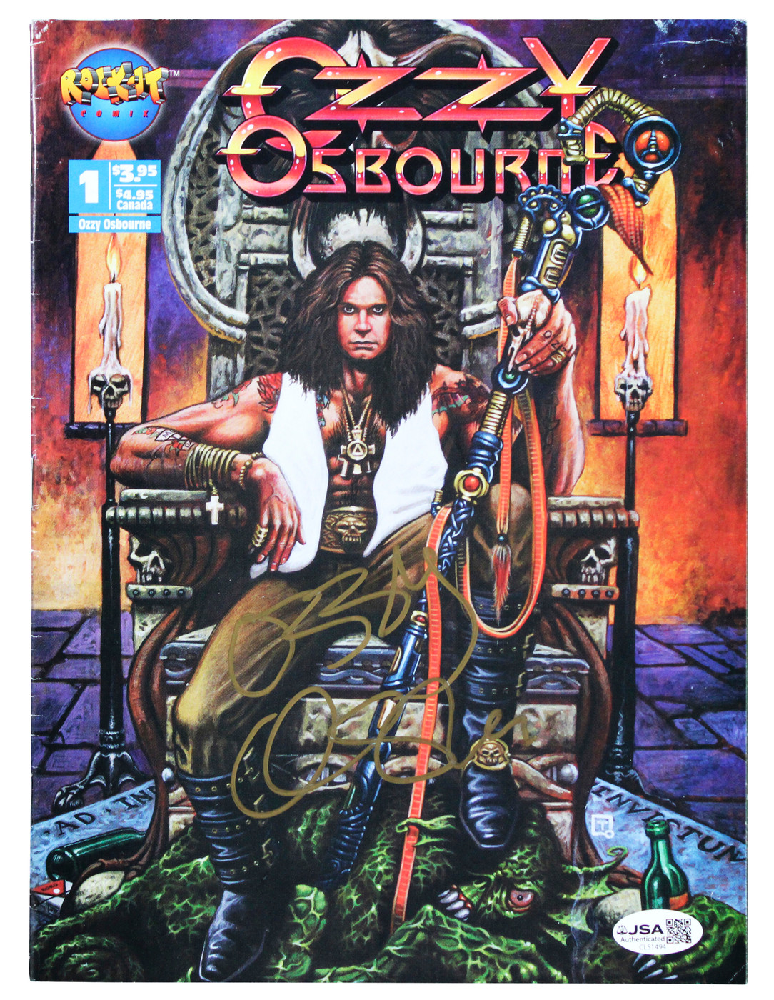 Ozzy Osbourne Authentic Signed 1993 Rock-It Comix #1 Magazine JSA #CL51494