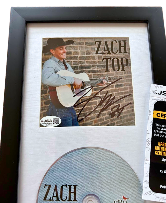 Zach Top Signed Self Titled Booklet + CD Framed