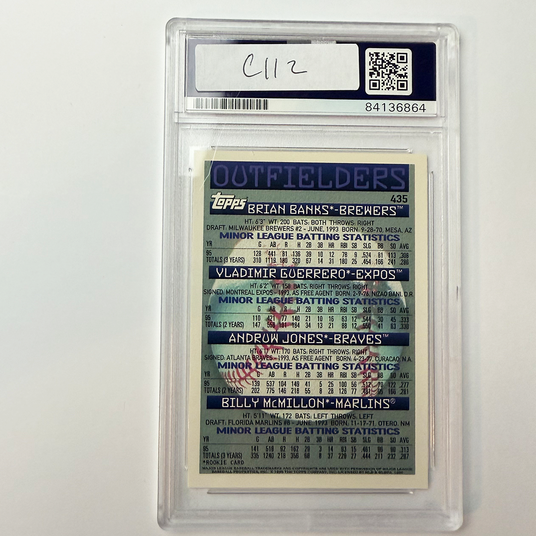 Andruw jones Signed 1996 Topps Rookie #435 PSA Auto Authentic