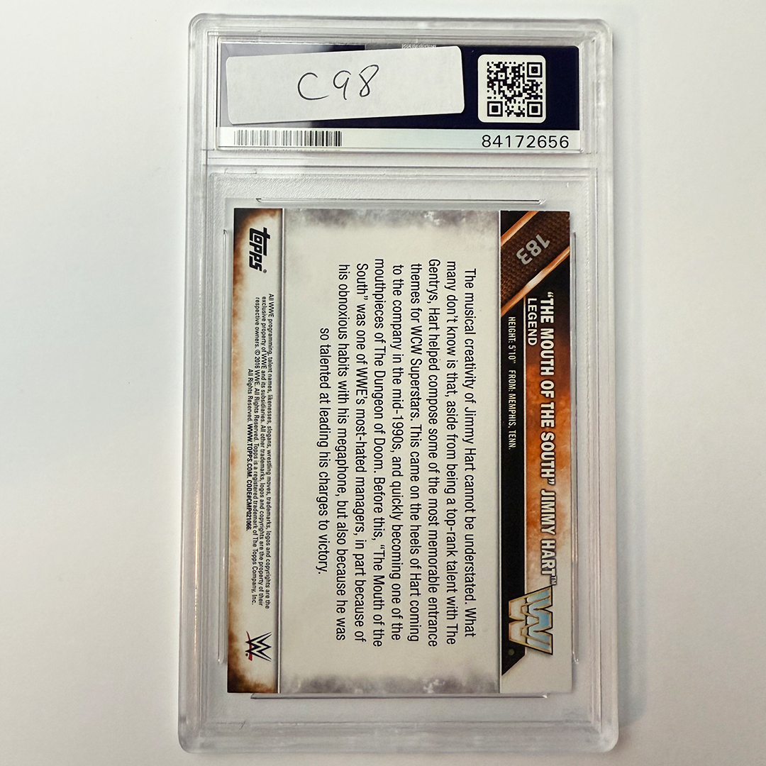 Jimmy Hart Signed 2016 Topps WWE #183 2005 HOF PSA Auto Authentic