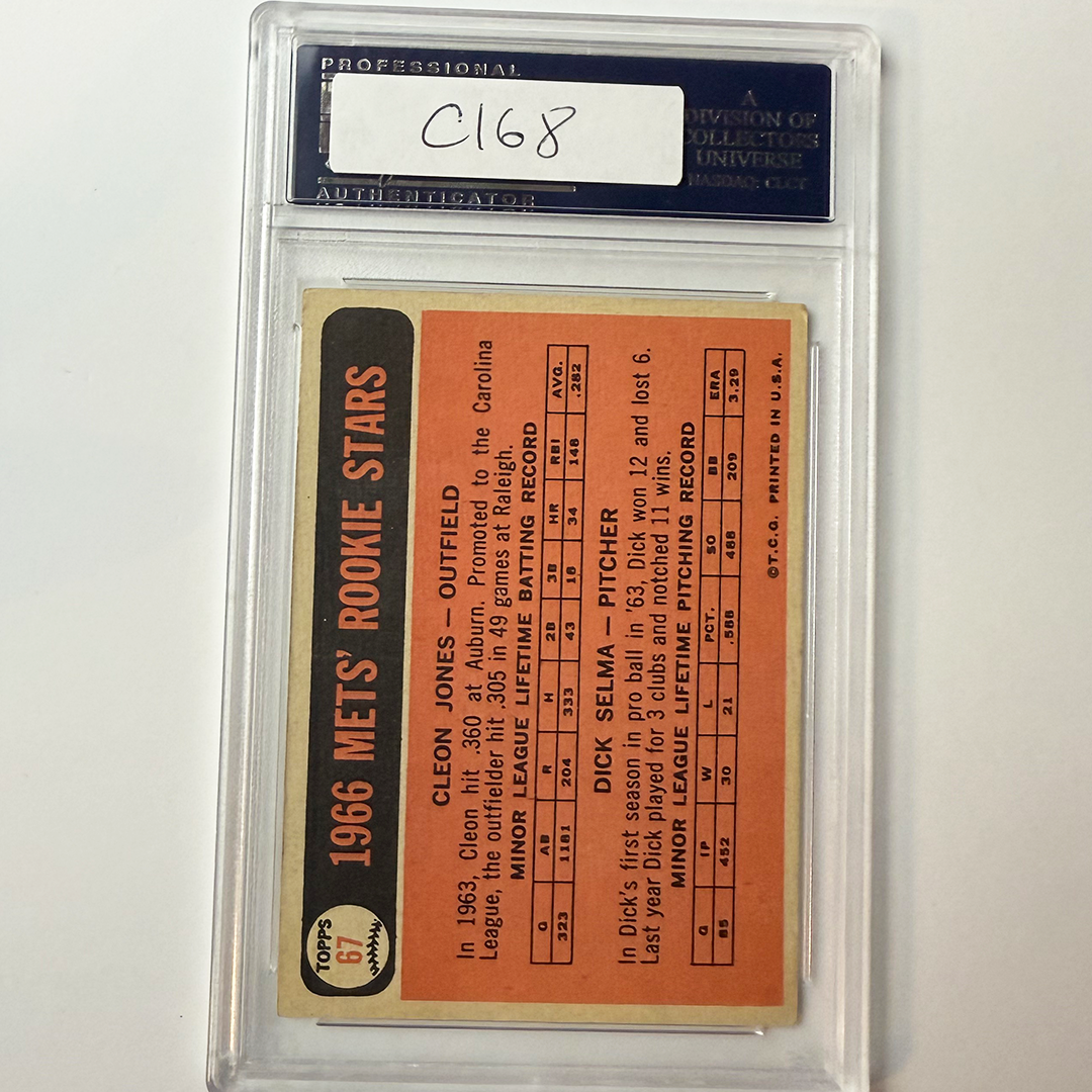 Cleon Jones Signed 1966 Topps Rookie #67 Last Out 1969 PSA Auto Authentic