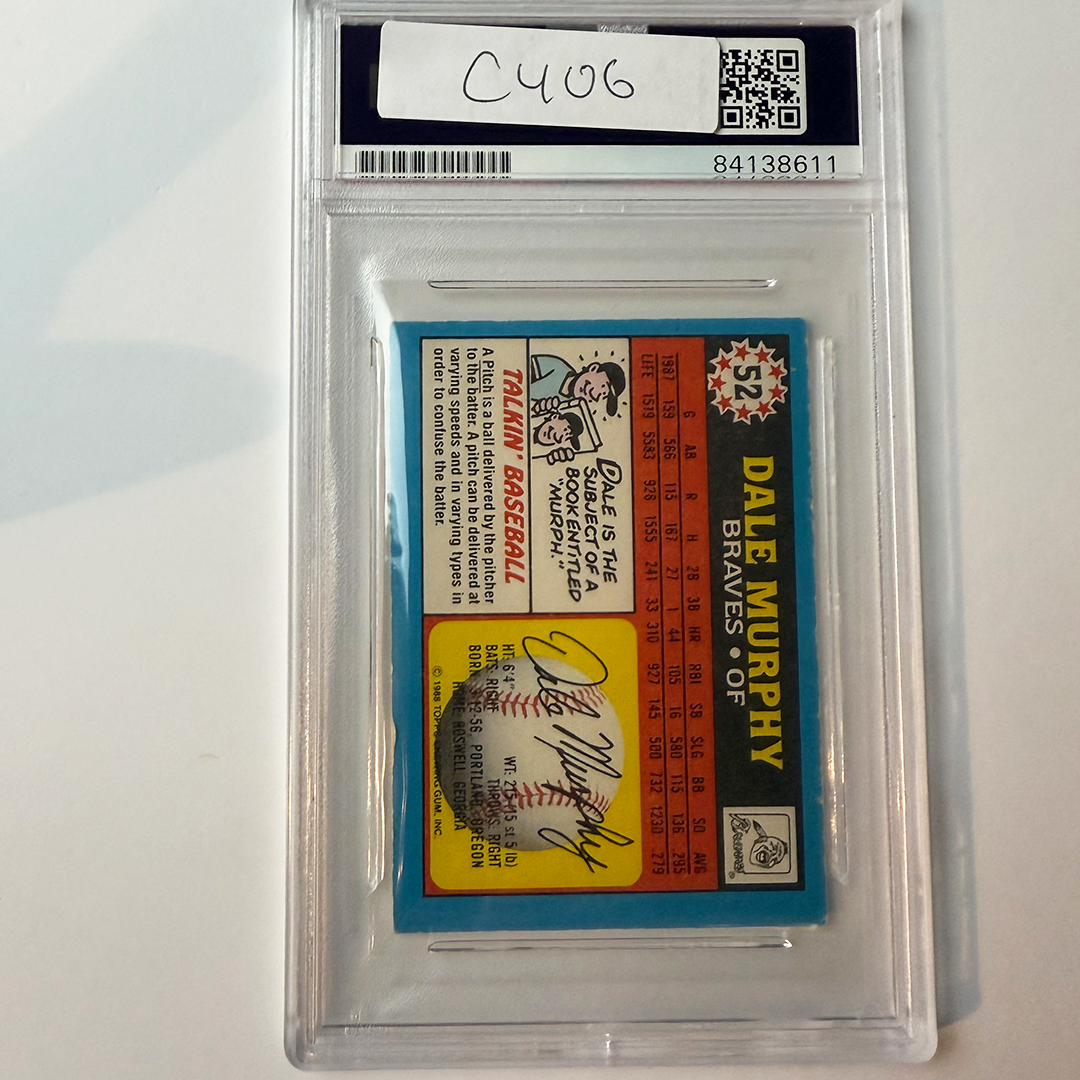 Dale Murphy Signed 1988 Topps #52 PSA Auto Authentic