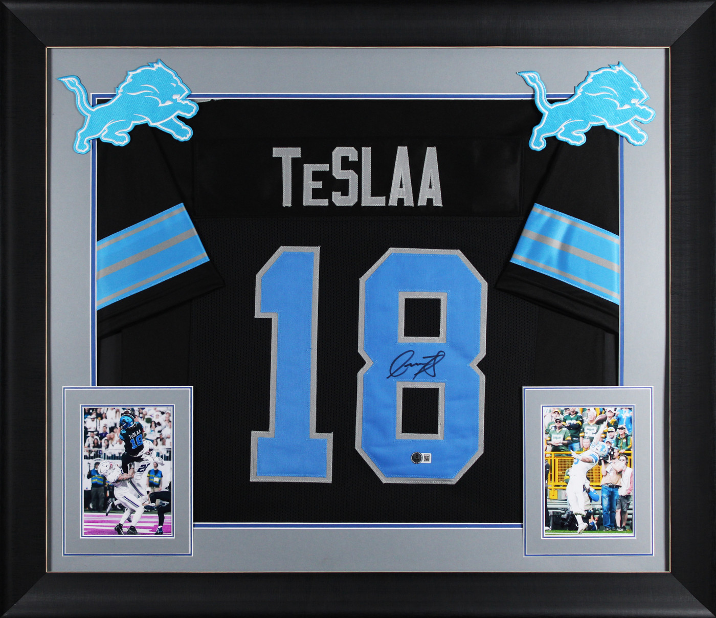 Isaac TeSlaa Authentic Signed Black Pro Style Framed Jersey BAS
